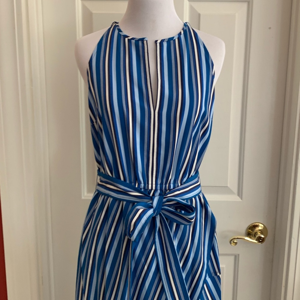 Derek Lam 10 CROSBY Striped Asymmetrical Dress
